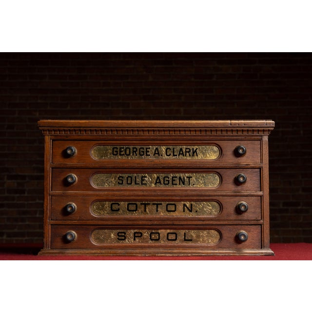 Late 19th Century Mercantile Countertop Wooden Spool Cabinet For Sale - Image 4 of 14