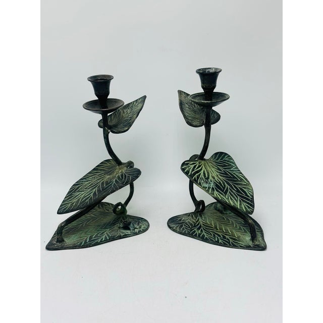 Vintage Candle Holders, a Pair For Sale - Image 4 of 7