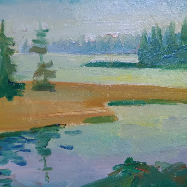2000 - 2009 Chester, Nova Scotia Sunset Original Oil Painting For Sale - Image 5 of 6