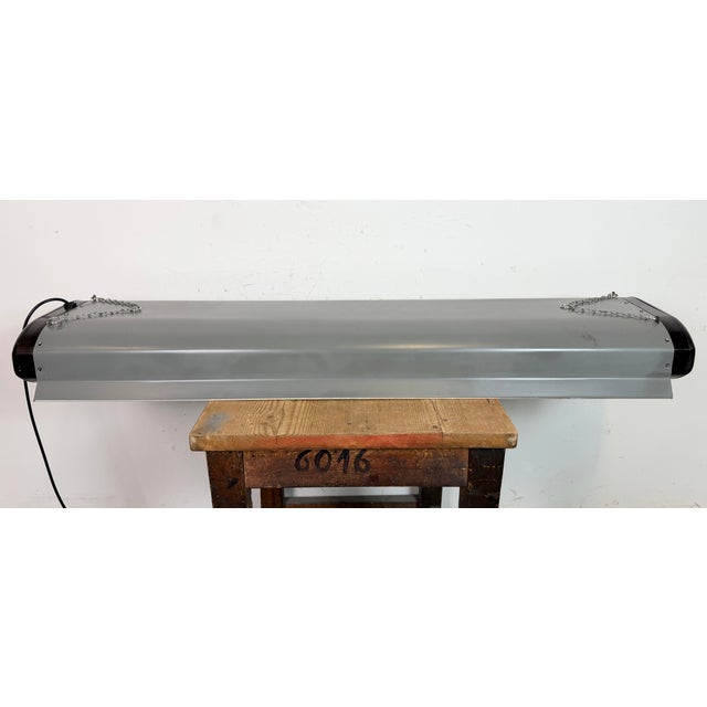 Industrial Grey Hanging Tube Light from Elektrosvit, 1960s For Sale - Image 12 of 18