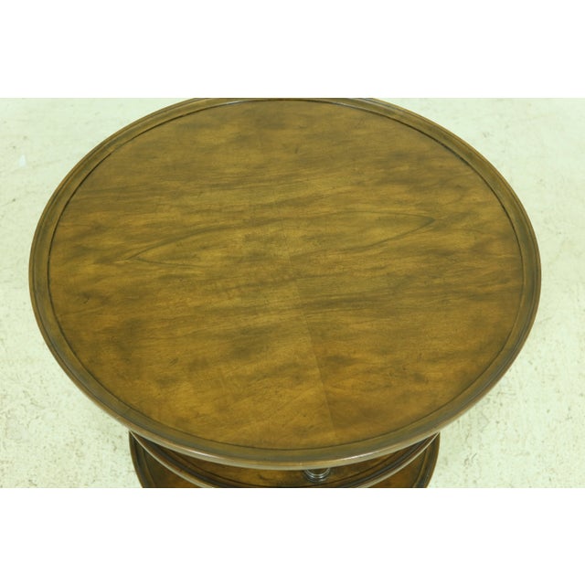 Baker Round English Style Walnut Tiered Table For Sale In Philadelphia - Image 6 of 10