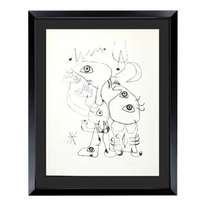 Joan Miro Lithograph Barcelona Limited Edition 1947 W/Cat. Ref: C13 + Frame Included