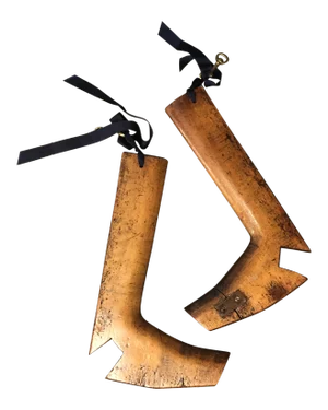 Vintage Wooden Boot Forms 19th Century- a Pair