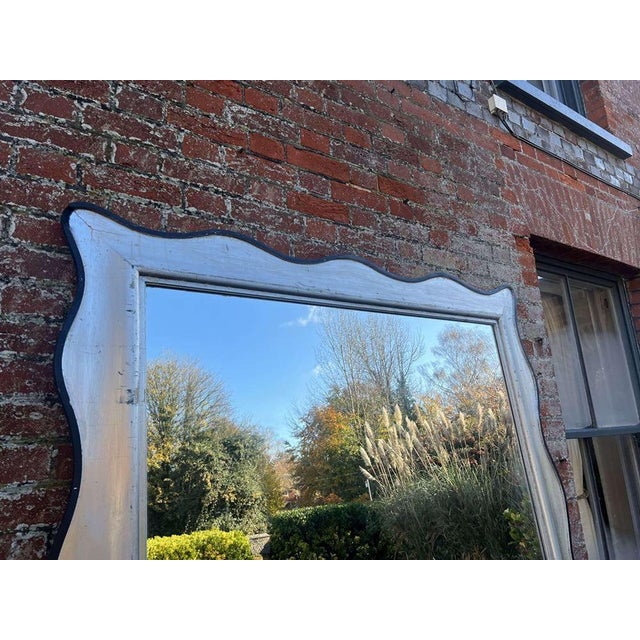 Glass Large Late 20th Century Silvered Shaped Framed Mirror For Sale - Image 7 of 9