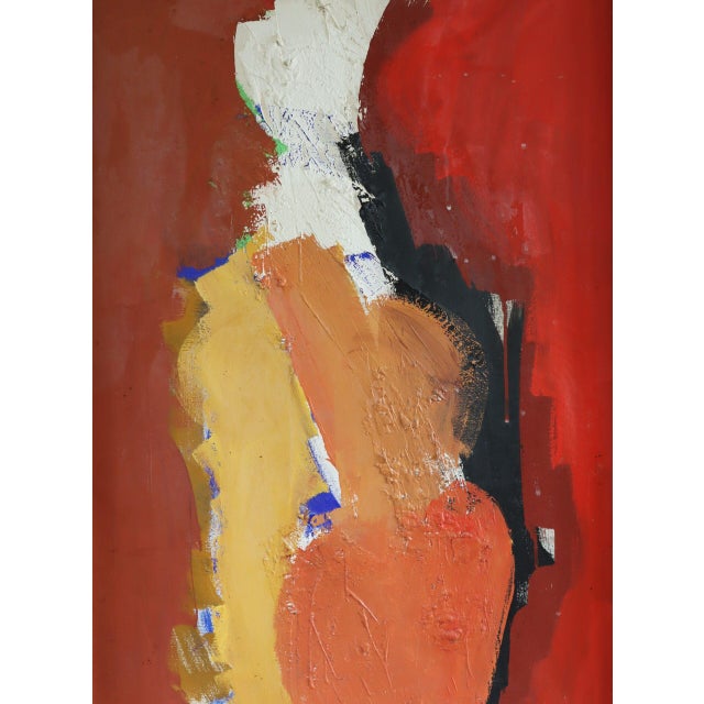 Mid-Century Modern 'Weight of Warmth' Abstract Oil Painting by Swedish Painter Hans Osswald (1919-1983), Framed For Sale - Image 9 of 14