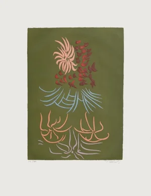 1974 Jacques Herold Flowers Etching