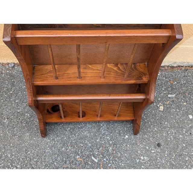 Wood Vintage Mid Century Modern Wall Mounted Magazine Rack or Wooden Mail Holder For Sale - Image 7 of 7