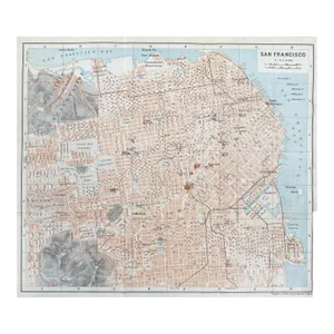 1909 San Francisco Antique City Map