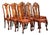 19th C. Dutch Baroque Walnut Inlaid Dining Chairs With Leather Seats, Set of 10 For Sale