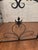 Vintage Hand-Forged Wrought Iron Fireplace Hearth Set: Contemporary 3-Piece Screen & Pair of Andirons For Sale - Image 10 of 12