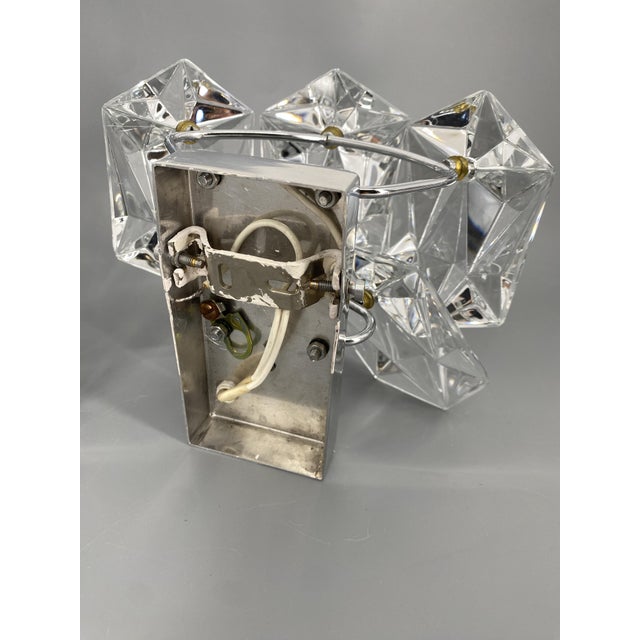 Metal Vintage Wall Lamps in Crystal Glass and Chrome from Kinkeldey, 1970s, Set of 2 For Sale - Image 7 of 13