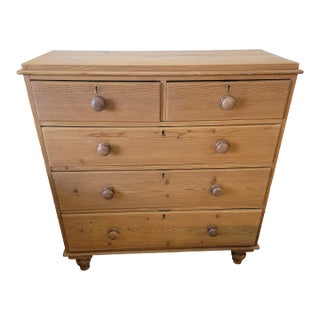 Antique Pine Two Over Three Chest of Drawers From England For Sale