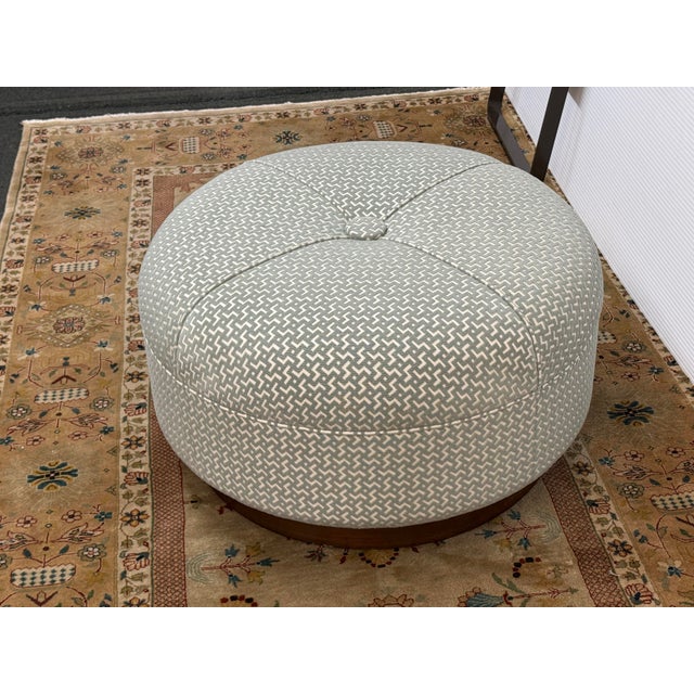 Plinth Ottoman With Raised Geometric Chevron Pattern For Sale - Image 4 of 11