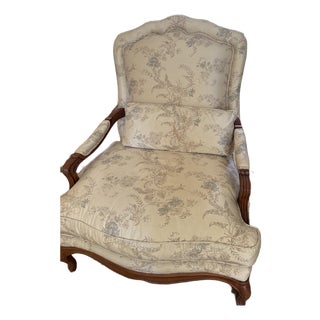 Baker Furniture French Provincial Louis XV Oversized Fauteuil Chairs For Sale