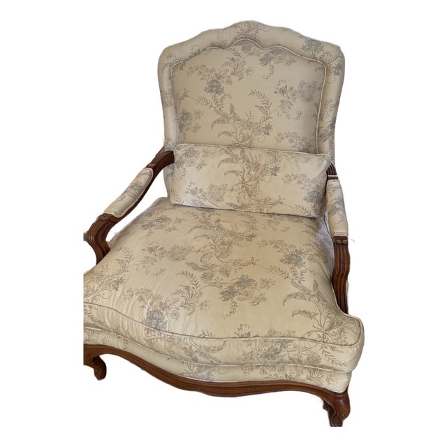 Baker Furniture French Provincial Louis XV Oversized Fauteuil Chairs For Sale
