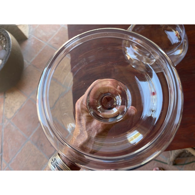 Mid Century Large Clear Glass Apothecary Jar With Lid - 14"h 10"d For Sale - Image 4 of 6