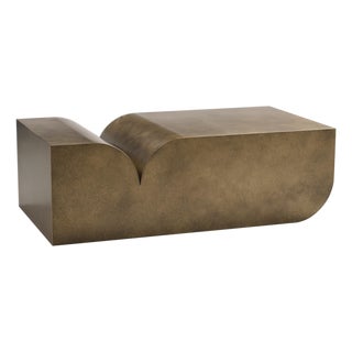 Brooke Sculptural Brass Coffee Table For Sale