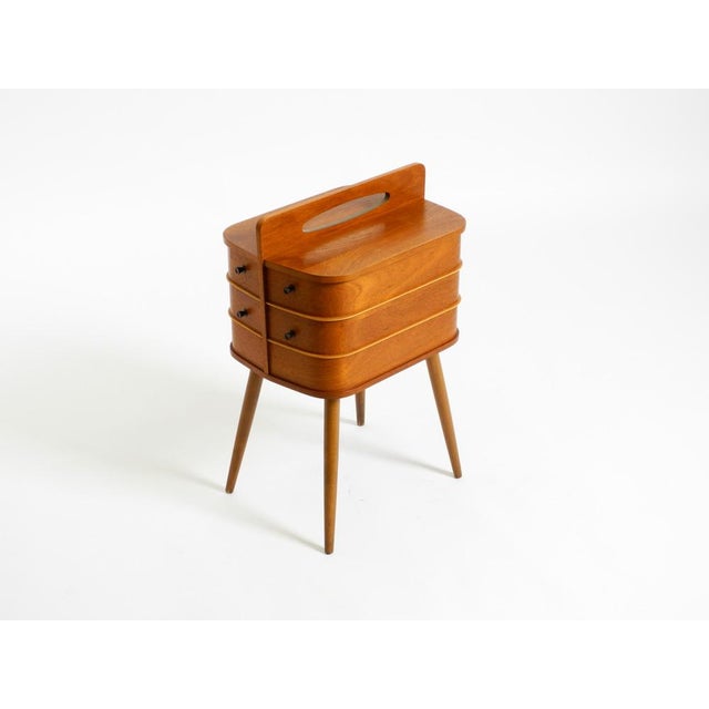 Mid-Century Modern Teak Sewing Box with Hinged Compartments, 1950s For Sale - Image 4 of 18