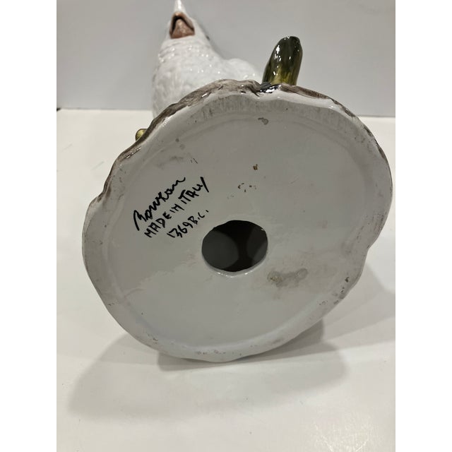 White Pair of 1960s Italian Ceramic Cockatoos For Sale - Image 8 of 11