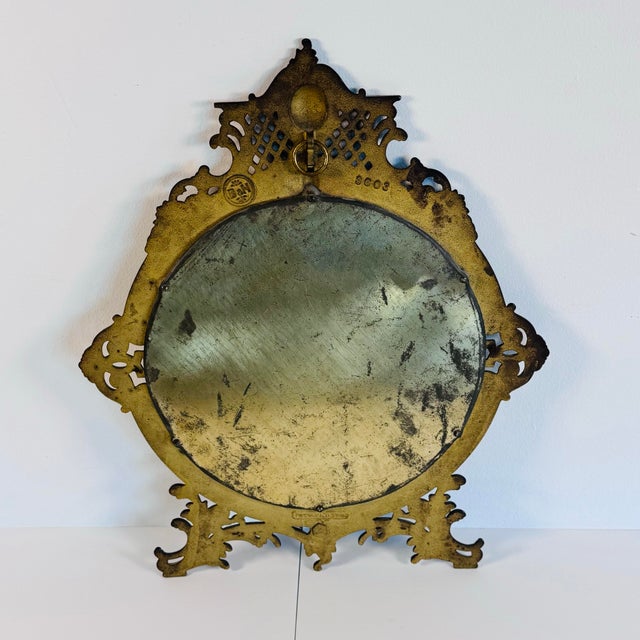 Brass Art Nouveau Brass Wall Mirror by Bradley & Hubbard, Early 20th C. For Sale - Image 8 of 11