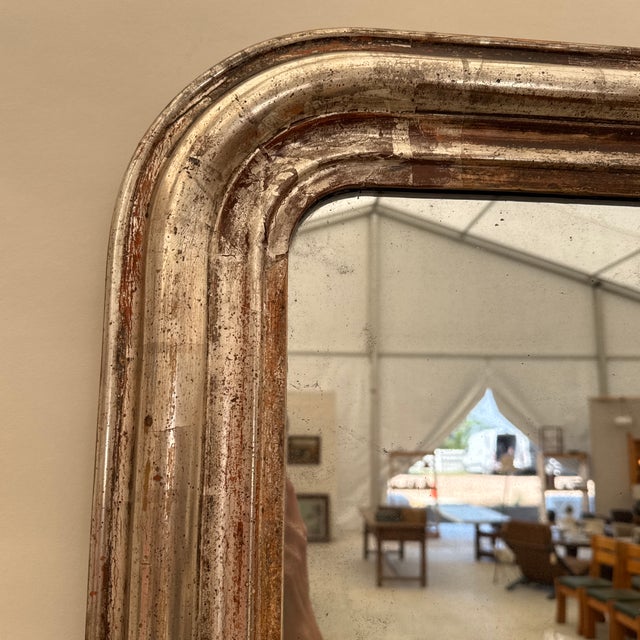 19th C French Silver Guiltwood Mirror For Sale - Image 4 of 5
