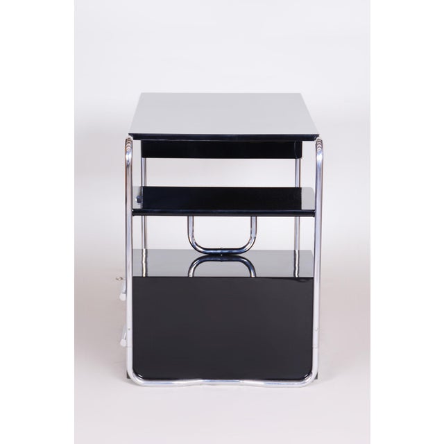 Bauhaus Lacquered and Chrome-Plated Steel Writing Desk, Germany, 1930s For Sale - Image 12 of 14