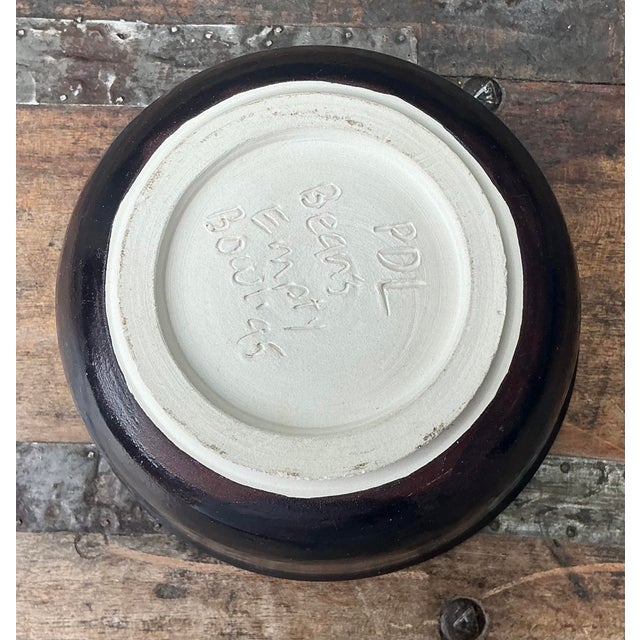 Vintage Original Studio Pottery Shadow Glaze Bowl For Sale - Image 4 of 12