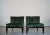 Pair of vintage 1960's Hollywood Regency slipper chairs for sale. They have a solid wood base that have been refinished in...