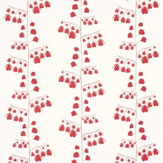 Schumacher x Peg Norriss Bleeding Hearts Fabric In Red For Sale