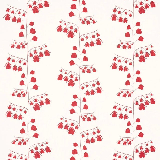 Schumacher x Peg Norriss Bleeding Hearts Fabric In Red For Sale