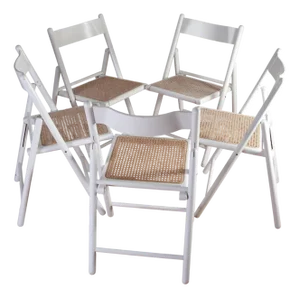 Vintage Cane and Rattan Folding Dining Chairs from Habitat, 1980s, Set of 5