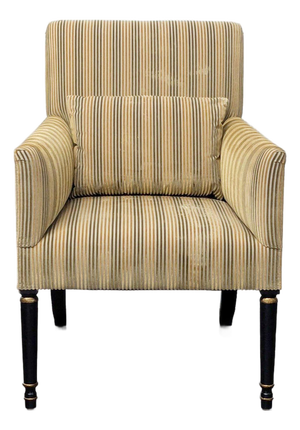 Dessin Fournir Striped Upholstered High-Back Armchair