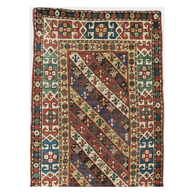 Tribal Early 20th Century Handmade Caucasian Kazak Runner with a Tribal Design For Sale - Image 3 of 10