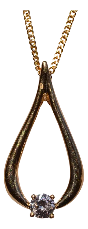 The 104th Street: Yellow Gold Wish Pendant with Natural Diamond