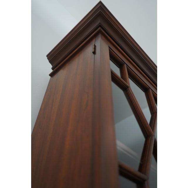 1980s Henkel Harris Cherry Secretary Desk W. Bookcase Top For Sale - Image 12 of 18