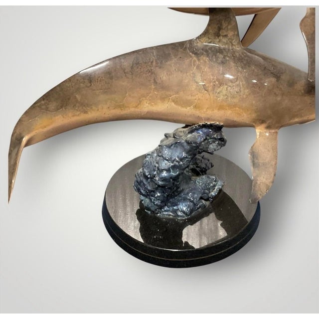 1990s Robert Wyland “Ocean Travelers” Bronze Dolphin Sculpture LTD Ed 64/200 For Sale In Charleston - Image 6 of 11