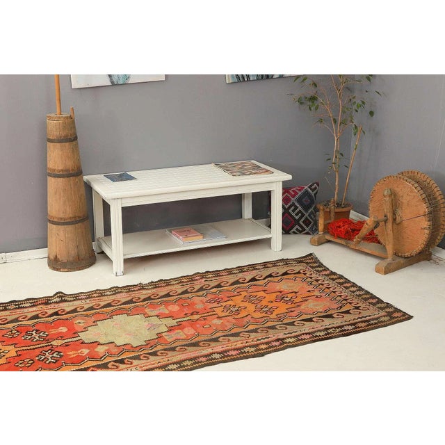 Mid 20th Century Vintage Decorative Turkish Kars Kilim For Sale In Los Angeles - Image 6 of 7