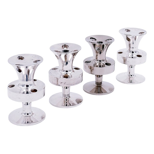 Vintage Candlesticks by Erik Jörgensen, Denmark, 1950s, Set of 4 For Sale