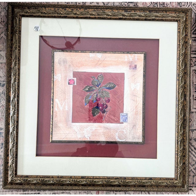 1990s Vintage Orange and Cherry Blossom Pair of Framed Prints For Sale - Image 5 of 12