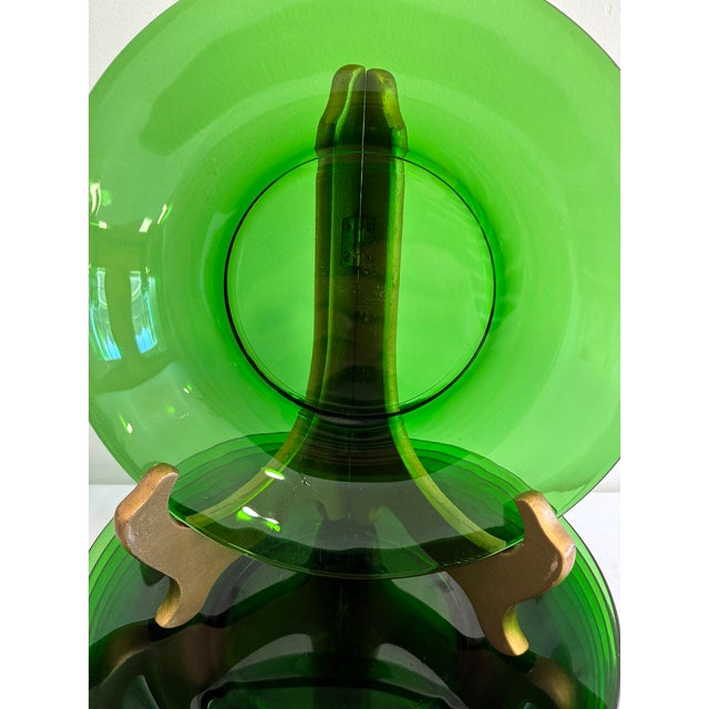 1960s Vintage Emerald Green Glass Bowls - Set of 11 For Sale - Image 5 of 11