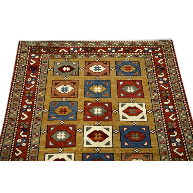 1960s Red Multicolor Vintage Turkish Rug 3'5" X 5'4" For Sale - Image 4 of 6