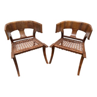 Lizard Wrapped Klismos Chairs, Pair For Sale