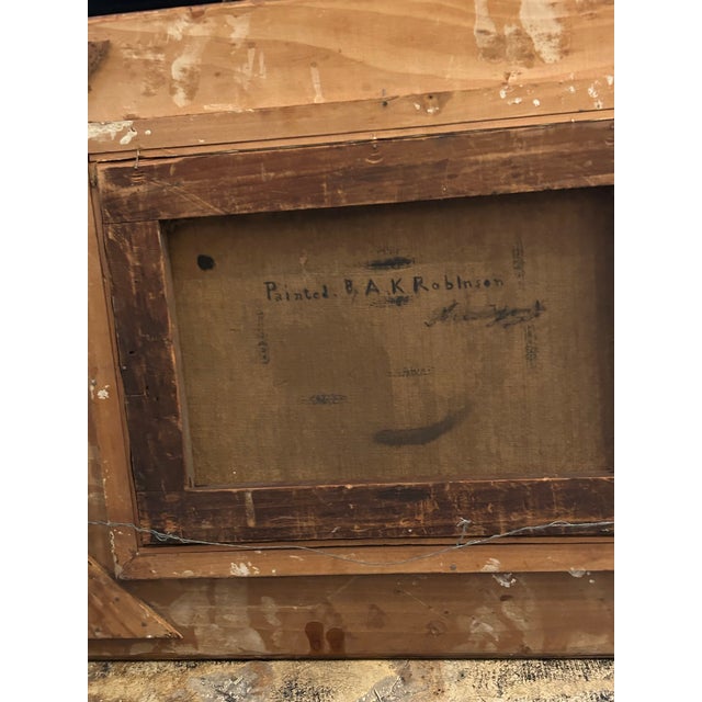 Textile Antique English Painting on Canvas of a Landscape by A. K. Robinson. For Sale - Image 7 of 8