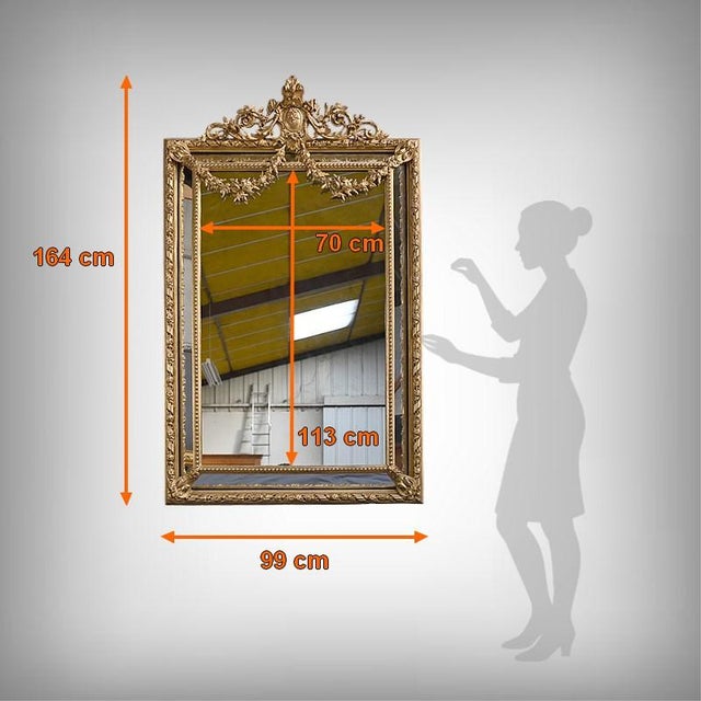 Late 19th Century Louis XVI Mirror with Parclosed Panels For Sale - Image 14 of 15