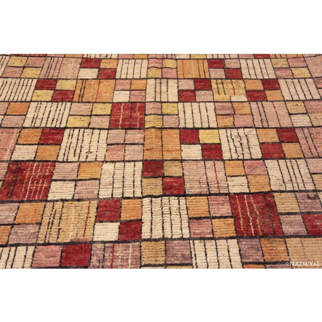 Modern Large Geometric Warm Colors Modern Area Rug For Sale - Image 3 of 7