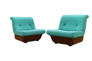 Set of Fabric & Fiberglass Lounge Chairs from Lev & Lev, 1970s.