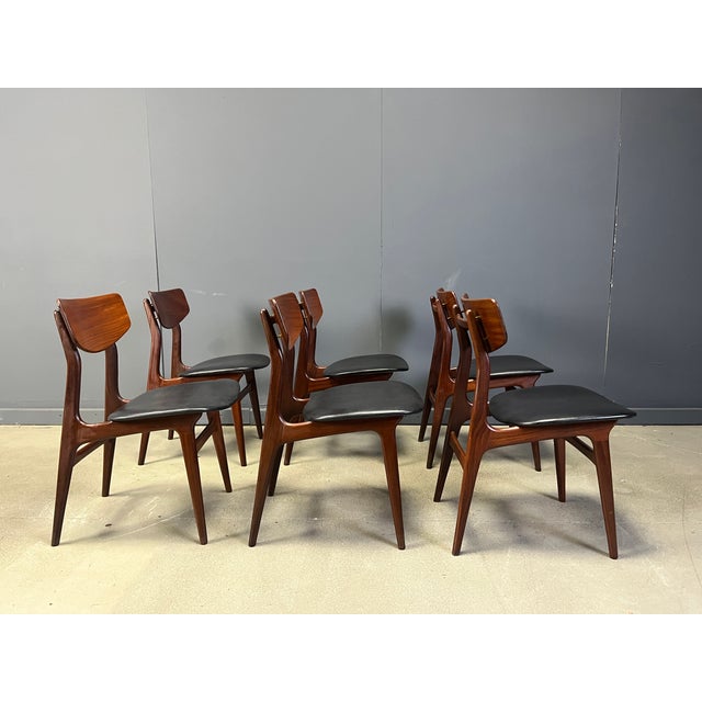 Mid-Century Modern Dining Set by Louis Van Teeffelen for Wébé, 1960s, Set of 7 For Sale - Image 9 of 18