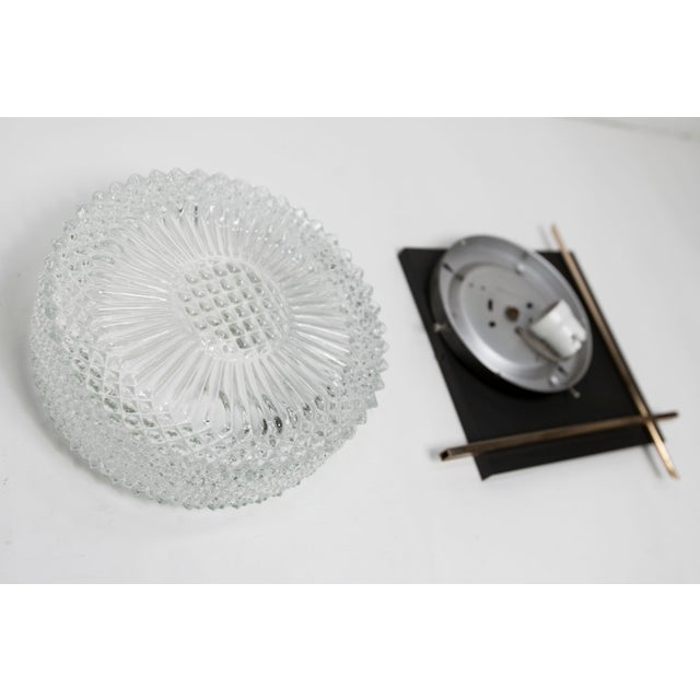 1960s Wall Light in Black Metal, Glass and Golden Brass, 1960 For Sale - Image 5 of 15