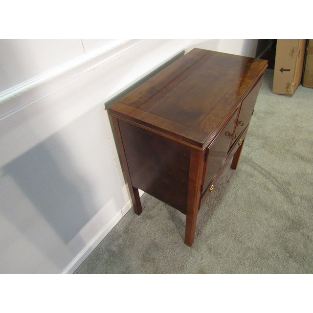 Item 87643: Henredon solid mahogany side chest or nightstand. Age: 2000's. Details: Dovetailed drawer. Condition: Very...