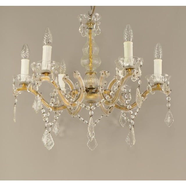Crystal Glass Chandelier, Germany, 1970s For Sale - Image 10 of 18
